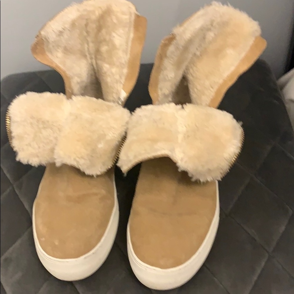 Camel suede J Slides - Picture 2 of 6
